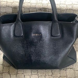 FURLA Camilla Leather Tote - Onyx - Made in Italy